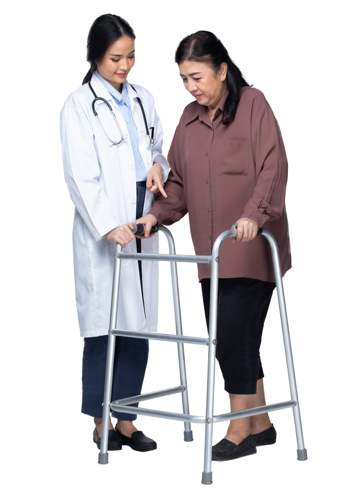 Doctor helping an old patient